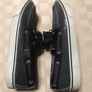 Sperry Top‎ Sider Slip Casual Shoes Black Sparkles